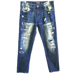 33x30 Southpole Authentic Collection Distressed Jeans Busted Knees Cotton